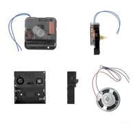 FACULX Kit di ricambio con lancette e movimento per orologio, include lancette di ore e minuti, aste, diverse modalità di suoneria e musica, adatto a pannelli di 2-6 mm di spessore per la riparazione