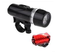 FACULX Luce Bici 5LED Impermeabile Anteriore Posteriore Kit | 5 LED luminosi, impermeabile IPX4, uso come per torcia, kit pronto all'uso, plastica dura