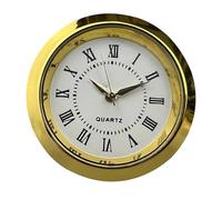 FACULX Mini orologio rotondo con movimento al quarzo, lunetta dorata da 55 mm, numeri romani, kit fai da te per la realizzazione di orologi con lente in vetro posteriore in acciaio inox, decorazione