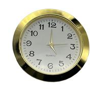 FACULX Mini orologio rotondo con movimento al quarzo, lunetta dorata da 55 mm, numeri romani, kit fai da te, con lente in vetro posteriore in acciaio inox, decorazione per la casa (55 mm C)