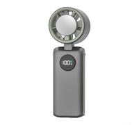 FACULX Mini ventilatore portatile turbo, 6000 mAh, ricaricabile tramite USB, ventola di raffreddamento da collo, velocità del vento 10 m/s, regolabile a 135°, per viaggio/casa/ufficio (grigio)