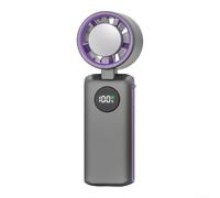 FACULX Mini ventilatore portatile turbo, 6000 mAh, ricaricabile tramite USB, ventola di raffreddamento da collo, velocità del vento 10 m/s, regolabile a 135°, per viaggio/casa/ufficio (viola)