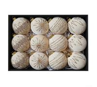 FACULX Palline di Natale in velluto, 12 pezzi, 8 cm, grandi, con passante per appendere, infrangibili, adatte per ghirlande, ghirlande e accenti per la casa delle vacanze (oro)