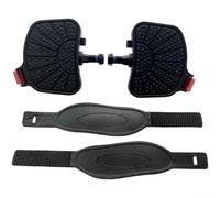 FACULX Pedali per cyclette con clip per dita e cinghie, superfici in gomma antiscivolo con nucleo in ferro, per filettatura M14 o 1/2 pollici, per cyclette e spin bike (12,7 mm)