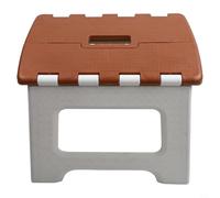 FACULX Sgabello portatile, design pieghevole in plastica, piedini di sicurezza antiscivolo, compatto per campeggio, pesca, casa, cucina, bagno, ufficio, giardino (marrone)