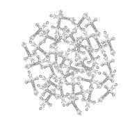 FacynCharm Croce in metallo | Antique Silver Crosses Charm Metal Connector Bead | Ciondolo con ciondolo a croce gioielli per fai da te Artigianato Regalo Portachiavi Collana Bracciale