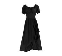 FAD-4U Abito vintage rinascimentale Cottagecore da donna maxi abito da fata medievale costume di Halloween vestito elegante a maniche corte abito da festa