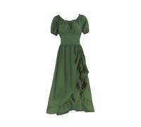 FAD-4U Abito vintage rinascimentale Cottagecore da donna maxi abito da fata medievale costume di Halloween vestito elegante a maniche corte abito da festa