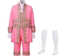 FAD-4U Costume da Uomo Vittoriano Medievale Rococò Stile Principe Cosplay Set Abito Classico Tudor Rinascimentale Costume da Principe per Feste e Matrimoni
