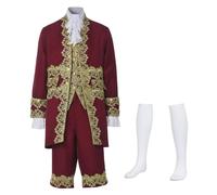 FAD-4U Costume da Uomo Vittoriano Medievale Rococò Stile Principe Cosplay Set Abito Classico Tudor Rinascimentale Costume da Principe per Feste e Matrimoni