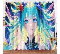 Fadaing Anime - Tende oscuranti per ragazze, fantasy, opache, per camera da letto, cameretta dei bambini, 150 x 166 cm (larghezza x altezza), 75 x 166 cm x 2,4