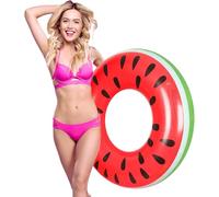 FaDazCruxt - Anello galleggiante a forma di anguria, anello gonfiabile, pneumatico gonfiabile per piscina a forma di anguria per bambini e adolescenti, per nuoto estivo e feste (Rosso-90 cm)
