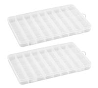 Fadcaer 2 scatole portaoggetti a 36 scomparti, in plastica, trasparenti, con divisori per perline, artigianato, bottoni (36 griglie)