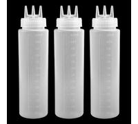 Fadcaer 3 Pezzi Bottiglie di Condimento 3 Ugelli Bottiglia di Spremere Dispenser di Bottiglie per Condimenti per Ketchup Barbecue Senape Pittura Officina Artigianato Artistico Salsa Calda