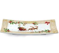 Fade Agrifoglio Piatto Rettangolare Natalizio 31,5 x 15,5 Cm Multicolor