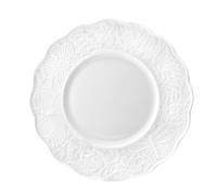 Fade Arianna, set 6 piatti fruttai 21 cm, in porcellana bianca, con decori a ril