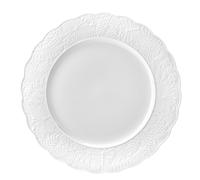 Fade Arianna, set 6 piatti piani 26 cm, in porcellana bianca, con decori a rilie