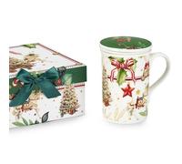 Fade Astro, mug Natale con filtro e coperchio cm 18 x 16,5 h 8 in fine porcellan