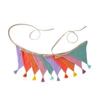 Fade Cotone Crepe Tessuto Bunting Triangolo Gagliardetto Camera dei Bambini Appeso Parete Accessori Festa Cotone Frange Ghirlanda Per Neonati