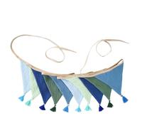 Fade Cotone Crepe Tessuto Bunting Triangolo Gagliardetto Camera dei Bambini Appeso Parete Accessori Festa Cotone Frange Ghirlanda Per Neonati