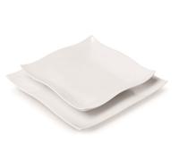 Fade Helton set 6 piatti fondi porcellana bianca 22x22 cm