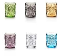 FADE SET 6 BICCHIERI 30 CL IN VETRO DECORATO DA INTAGLI GEOMETRICI - VINTAGE