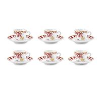 Fade lagoon, set 6 tazze caffè 100 ml con piattino in fine porcellana - 8016175573753