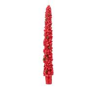 Fade Set Due Pezzi Candela Natalizia Decorata con Bacche Rosse in Cera 2,5xh25 cm