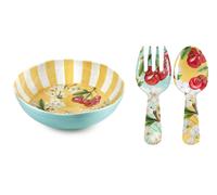 Fade set insalatiere April melamina decoro floreale 3 pezzi