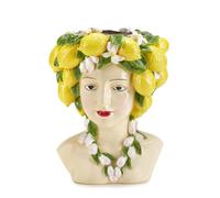 Fade Vaso Busto Jaffa 25 Cm in Resina con Limoni - Vaso Ornamentale Design Decorativo
