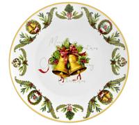 Fade Xmas Bells Natale, piatto rotondo cm 30 in fine porcellana