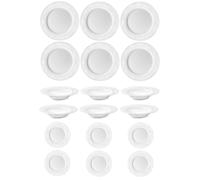 Fade Xmas White Natale, servizio tavola 18 pz in fine porcellana bianca