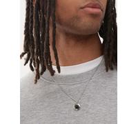 Faded Future - Collana in catenina color argento con ciondolo in pietra nera No Size