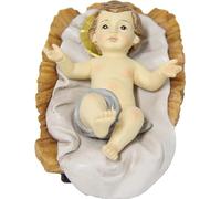 FADEDA 2 x Gesù bambino con barilotto/altezza: 3 cm/dipinti a mano/dettagli per presepe - Decorazione da tavolo per Natale