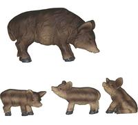 FADEDA 4 x famiglia di cinghiali / altezza: 5 cm/dipinta a mano/personaggi fedeli ai dettagli, decorazione da tavolo di Natale accessori presepe