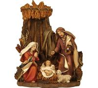 FADEDA blocco presepe, Sacra Famiglia nella stalla/altezza: 15 cm/figure del presepe dipinte a mano/dettagliate decorazione della tavola di Natale accessori per presepe