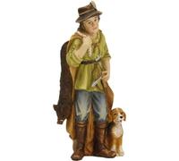 FADEDA Cacciatore con cane e bottino/altezza: 11 cm/dipinta a mano/personaggi del presepe fedeli ai dettagli, decorazione della tavola di Natale accessori presepe