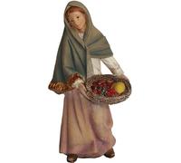 FADEDA Cameriera con cesto di frutta/altezza: 11 cm/dipinta a mano/personaggi fedeli ai dettagli, decorazione da tavolo di Natale accessori presepe
