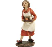 FADEDA Contadina con tempo di pane/altezza: 11 cm/dipinta a mano/dettagliato presepe - Decorazione da tavolo di Natale accessori presepe