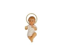 FADEDA Gesù bambino con abito e alone / altezza: 2 cm/dipinta a mano/statuette fedeli ai dettagli, decorazione da tavolo di Natale accessori presepe