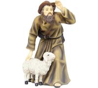 FADEDA Pastore con pecora/altezza: 6 cm/dipinta a mano/personaggi fedeli ai dettagli, decorazione da tavolo di Natale accessori presepe