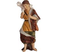 FADEDA Pastore con pecora sulla spalla/altezza: 14cm/dipinta a mano/personaggi del presepe fedeli ai dettagli, decorazione della tavola di Natale accessori presepe