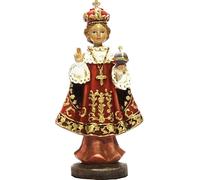 FADEDA Praga Gesù Bambino mantello rosso/altezza: 8 cm/dipinta a mano/statuette fedeli ai dettagli, decorazione da tavolo di Natale accessori presepe