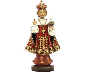 FADEDA Praga Gesù Bambino mantello rosso/altezza: 8 cm/dipinta a mano/statuette fedeli ai dettagli, decorazione da tavolo di Natale accessori presepe