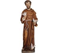 FADEDA San Francesco con piccioni/altezza: 15 cm/dipinta a mano/dettagliata Presepe Figure - Decorazione da tavolo Natale accessori presepe