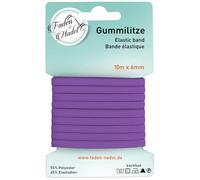 Faden & Nadel Elastico in gomma da 6 mm: elastico lungo, 10 metri, viola, stirabile
