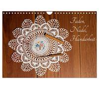 Faden, Nadel, Handarbeit. (Wandkalender 2026 DIN A4 quer), CALVENDO Monatskalender: Alte Nähutensilien spiegeln sich auf schwarzer Glasplatte.