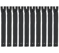 Faden & Nadel Set di cerniere: 10 cerniere in nylon, non divisibili, lunghezza 22 cm, grigio scuro