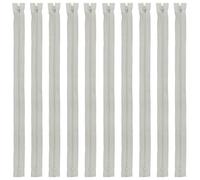 Faden & Nadel Set di cerniere: 10 cerniere in nylon, non divisibili, lunghezza 40 cm, grigio chiaro