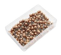 Faderr 200 puntine a forma di chiodo in plastica con punta in acciaio, colore oro rosa, con scatola di plastica, per mappe del mondo, bacheca, artigianato (oro rosa)